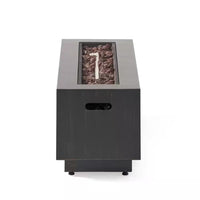 48 In. W X 15 In. H Square Iron Gas Burning Outdoor Fire Pit in Brown