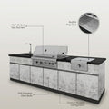 Custom Outdoor Backyard Kitchen 304 Stainless Steel Outdoor Island Kitchen with Sink and Gas Bbq Grill
