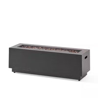 48 In. W X 15 In. H Square Iron Gas Burning Outdoor Fire Pit in Brown