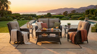 8 Pieces Patio Furniture Sets with Swivel Rocking Chairs,High-Back Rattan Patio Outdoor Conversation Set with 2-Seat Sofa & Coffee Table for Porch Deck Backyard Poolside — Lifestyle
